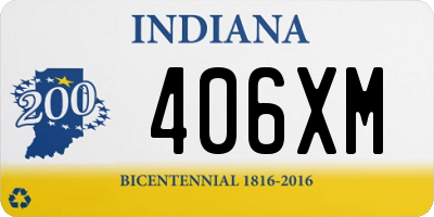 IN license plate 406XM