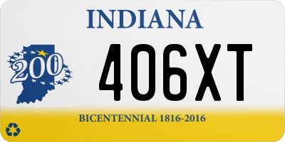 IN license plate 406XT