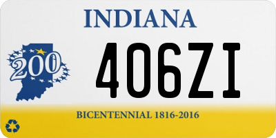 IN license plate 406ZI