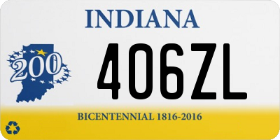 IN license plate 406ZL