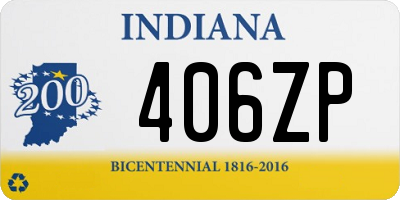 IN license plate 406ZP