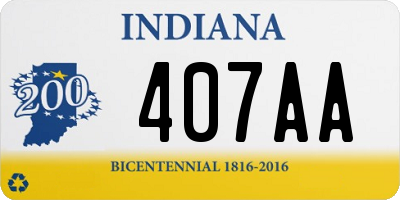 IN license plate 407AA