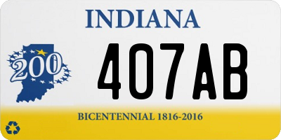 IN license plate 407AB