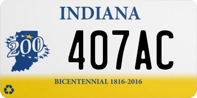 IN license plate 407AC