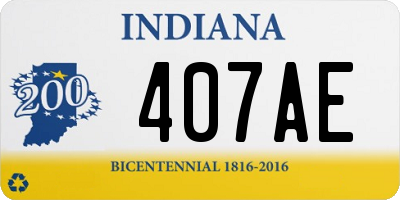 IN license plate 407AE