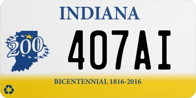 IN license plate 407AI