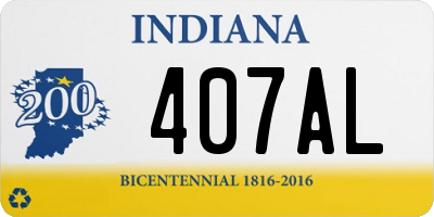 IN license plate 407AL