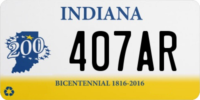 IN license plate 407AR