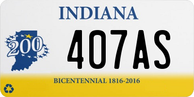 IN license plate 407AS