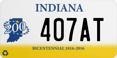 IN license plate 407AT