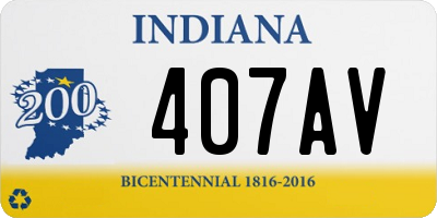 IN license plate 407AV