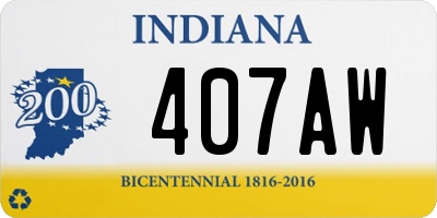 IN license plate 407AW