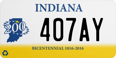 IN license plate 407AY