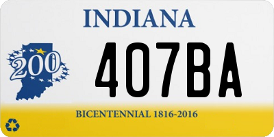 IN license plate 407BA