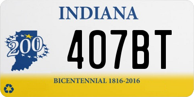 IN license plate 407BT