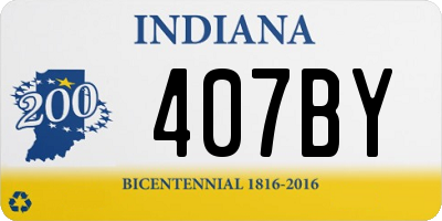 IN license plate 407BY