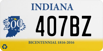 IN license plate 407BZ