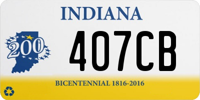 IN license plate 407CB