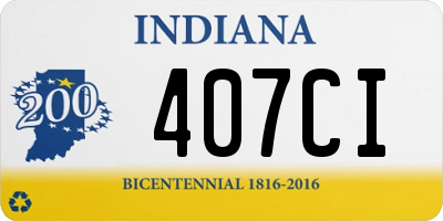 IN license plate 407CI