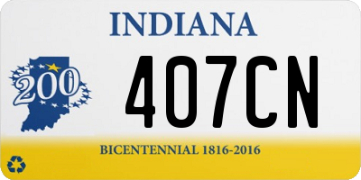 IN license plate 407CN