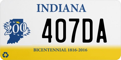 IN license plate 407DA