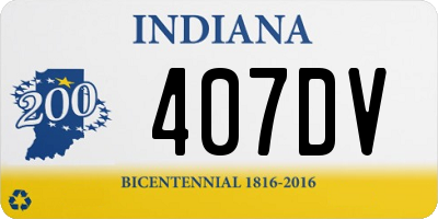 IN license plate 407DV