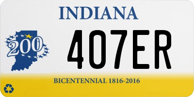 IN license plate 407ER
