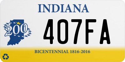 IN license plate 407FA