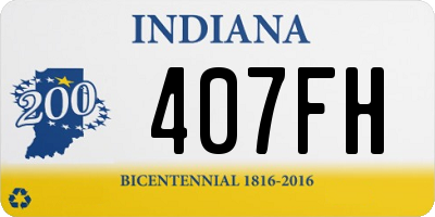 IN license plate 407FH