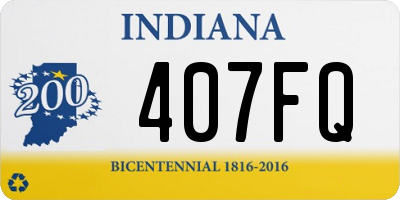 IN license plate 407FQ