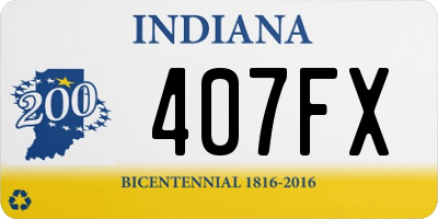 IN license plate 407FX