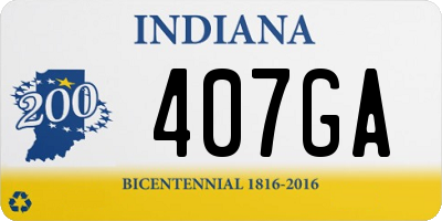 IN license plate 407GA