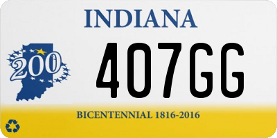 IN license plate 407GG