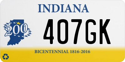 IN license plate 407GK