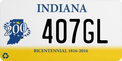 IN license plate 407GL