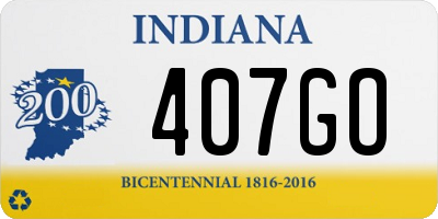 IN license plate 407GO