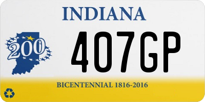 IN license plate 407GP