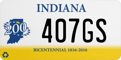 IN license plate 407GS