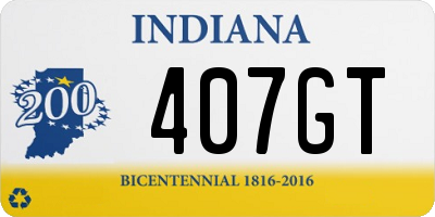 IN license plate 407GT