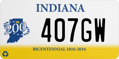 IN license plate 407GW