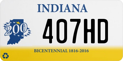 IN license plate 407HD