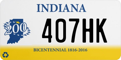 IN license plate 407HK