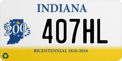 IN license plate 407HL