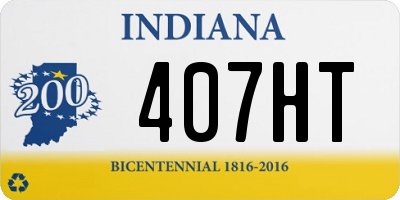 IN license plate 407HT