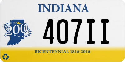 IN license plate 407II