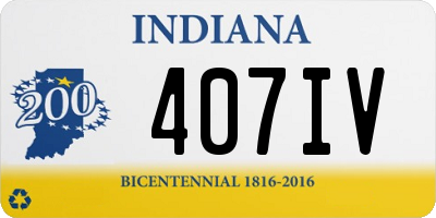 IN license plate 407IV