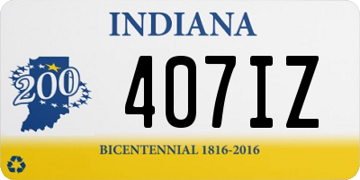 IN license plate 407IZ