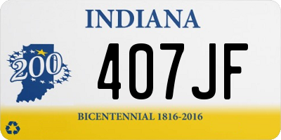 IN license plate 407JF