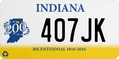 IN license plate 407JK