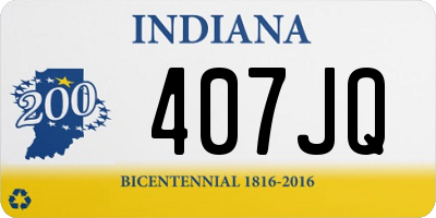 IN license plate 407JQ